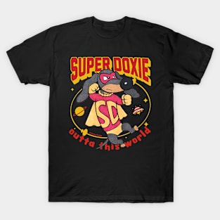 Cute Superhero Super Doxie Outta This World T-Shirt